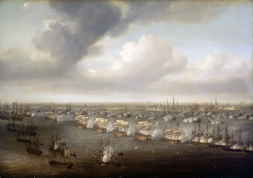 1801年4月2日のコペンハーゲンの海戦を描いた絵画