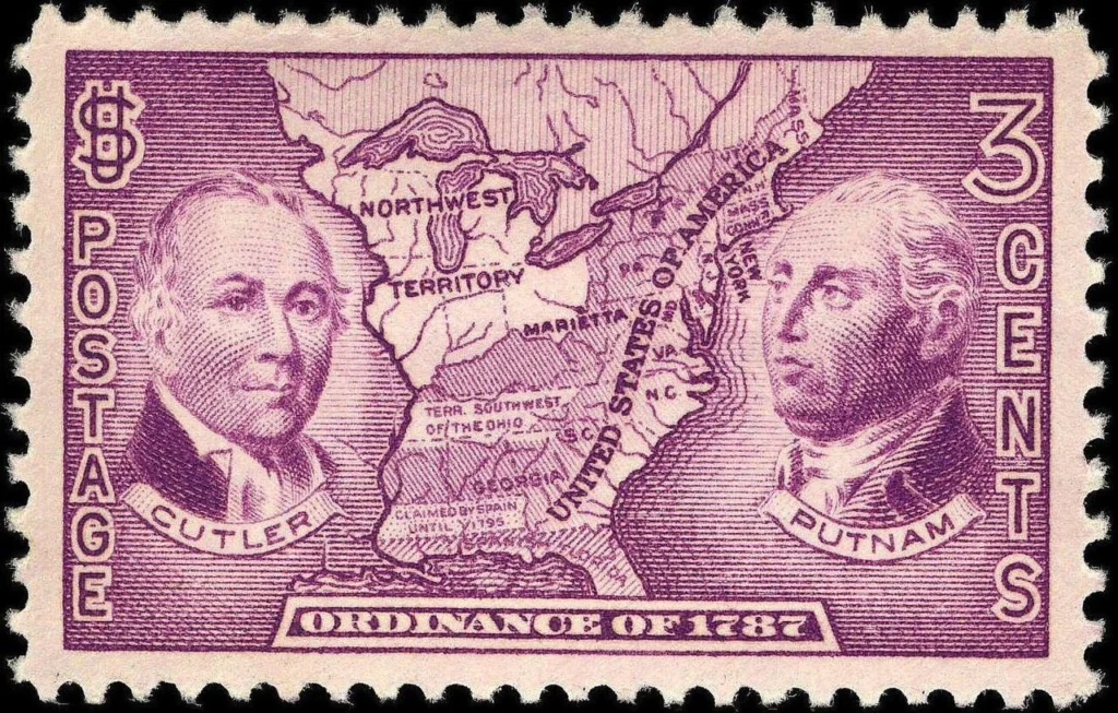 1787年の北西部条例を記念したアメリカの切手