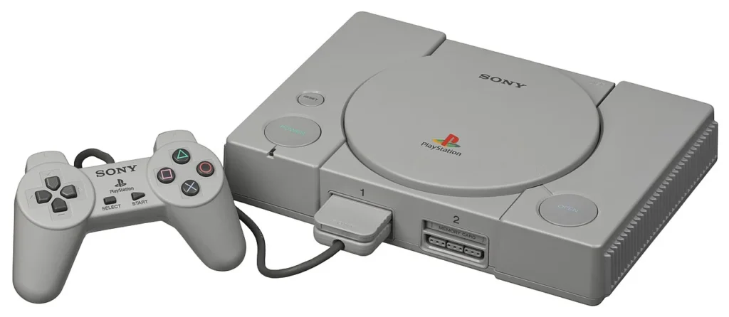 初代PlayStationのSCPH-1000とコントローラー