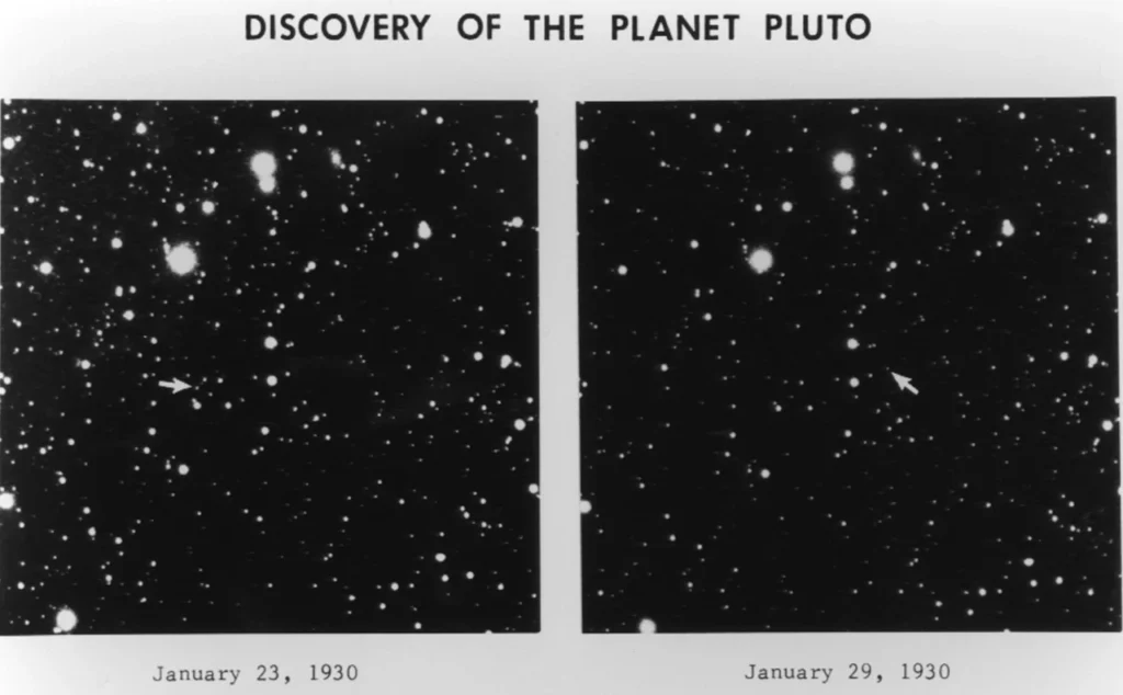 クライド・トンボーが冥王星を発見した2枚の観測写真