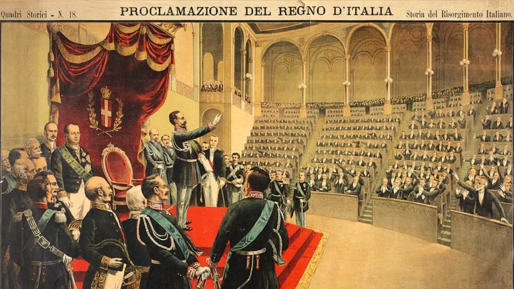 イタリア王国の成立を宣言する議会を描いた歴史画