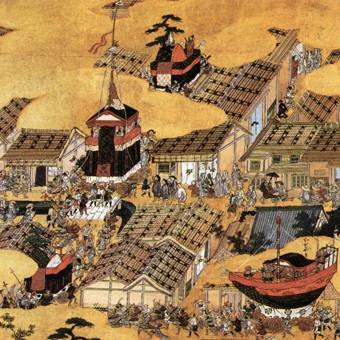 洛中洛外図屏風に描かれた祇園祭の山鉾