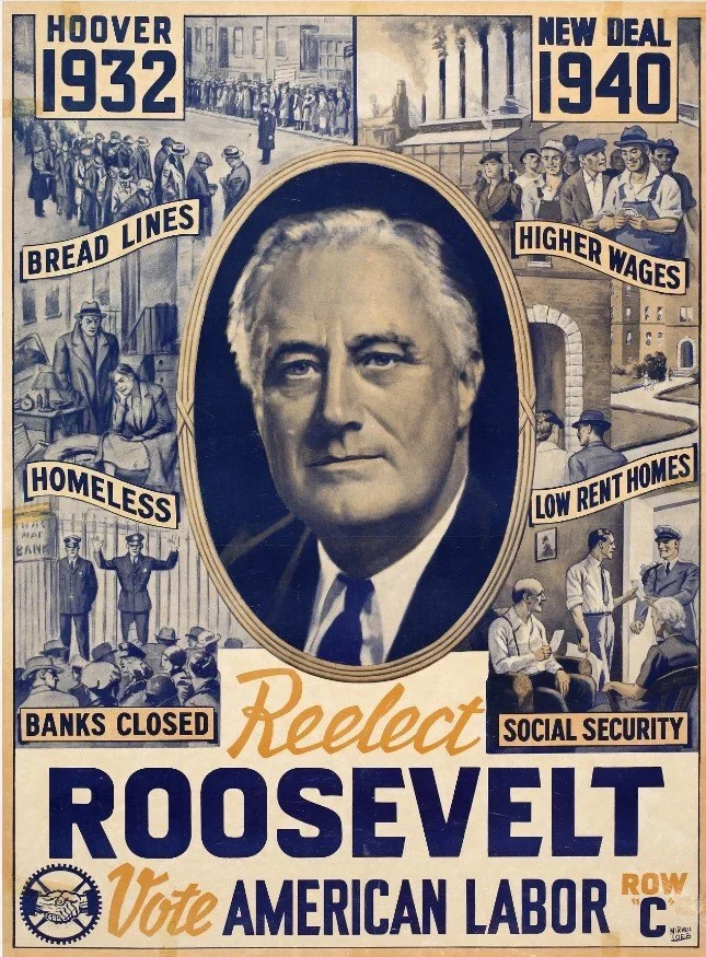 1940年のフランクリン・ルーズベルト再選運動ポスター