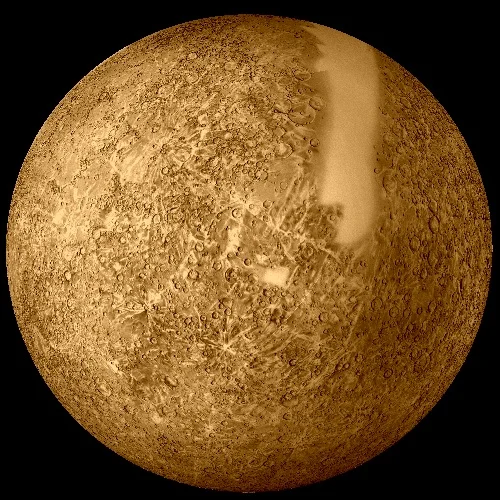 マリナー10号の観測データから作成された水星の画像