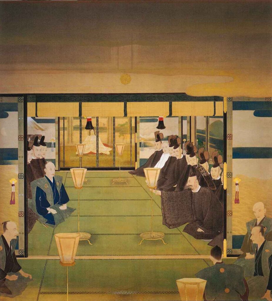 王政復古の大号令の場面を描いた絵画