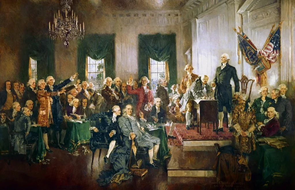 アメリカ合衆国憲法の署名場面を描いた歴史画