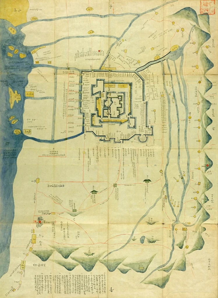 1614年の大坂冬の陣における両軍の配置を示した図