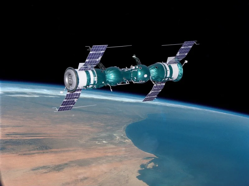 軌道上で撮影されたソユーズ宇宙船