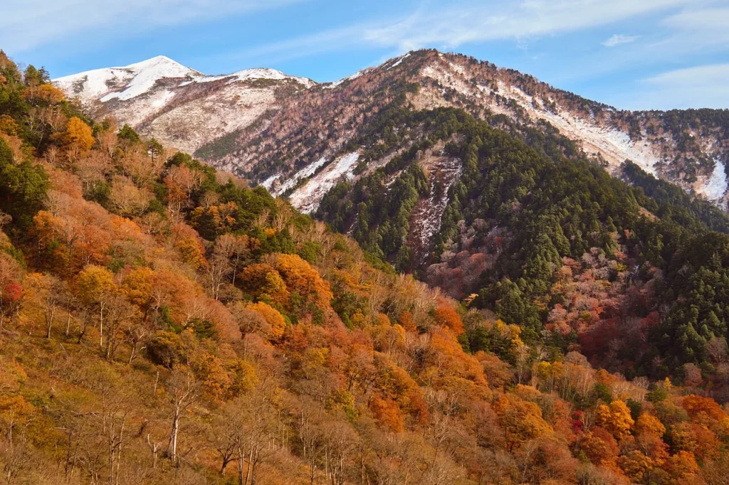 立山黒部アルペンルート沿いの山岳風景