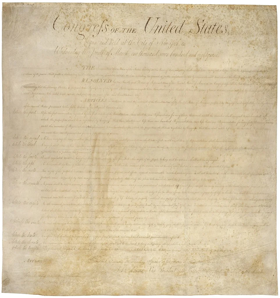 アメリカ合衆国権利章典の文書