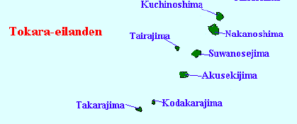 鹿児島県のトカラ列島の位置を示した地図