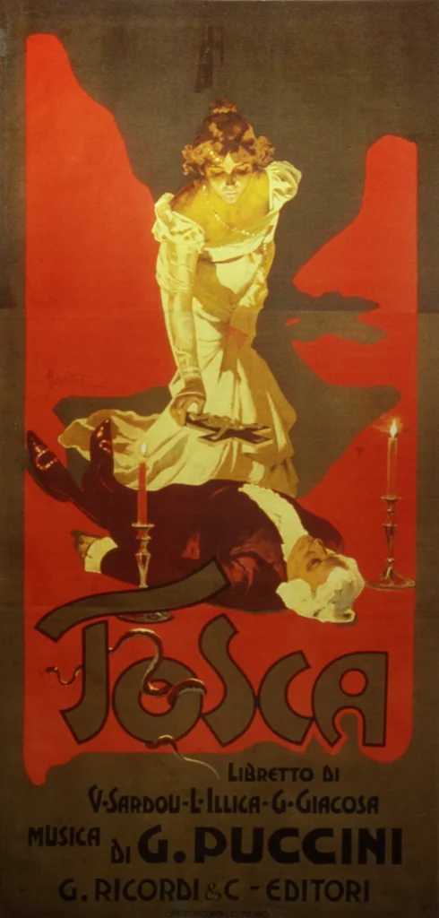歌劇『トスカ』の初演に合わせて作られたポスター