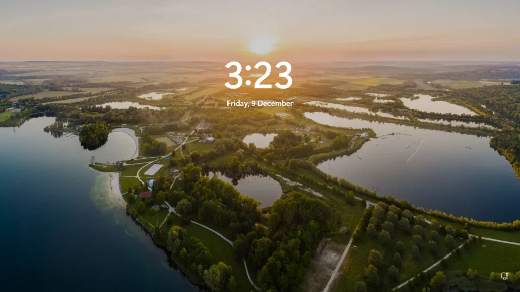 Windows 11のロック画面のスクリーンショット
