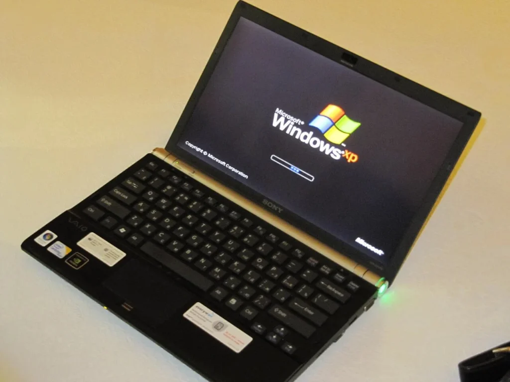 ノートパソコンで起動するWindows XP