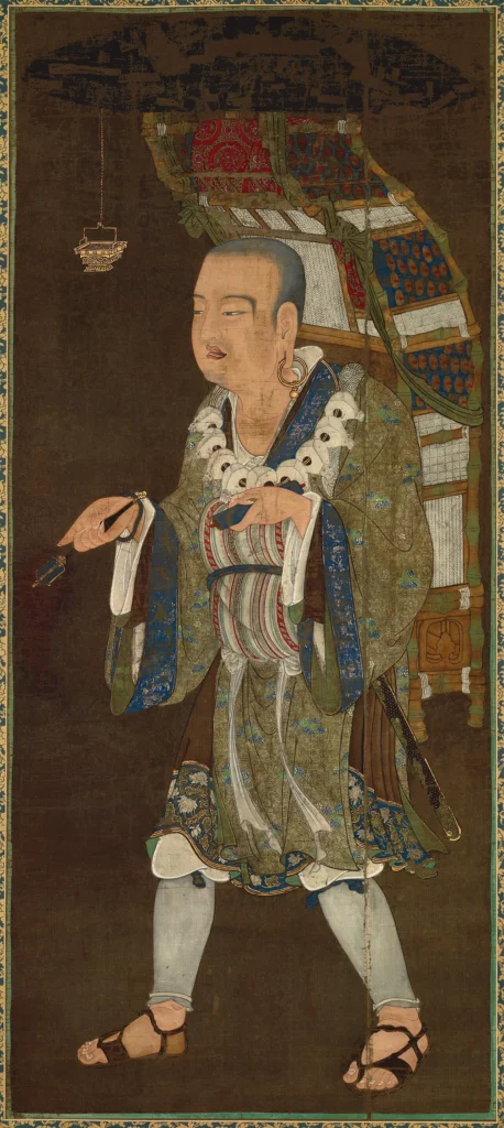 旅装の玄奘三蔵を描いた古画