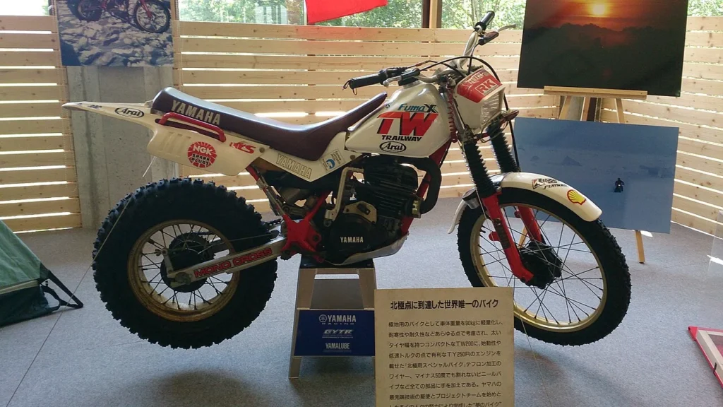 風間深志とともに南極点へ到達したヤマハTW200の特別仕様車
