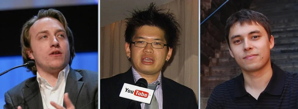 YouTube共同創業者3人の合成肖像写真