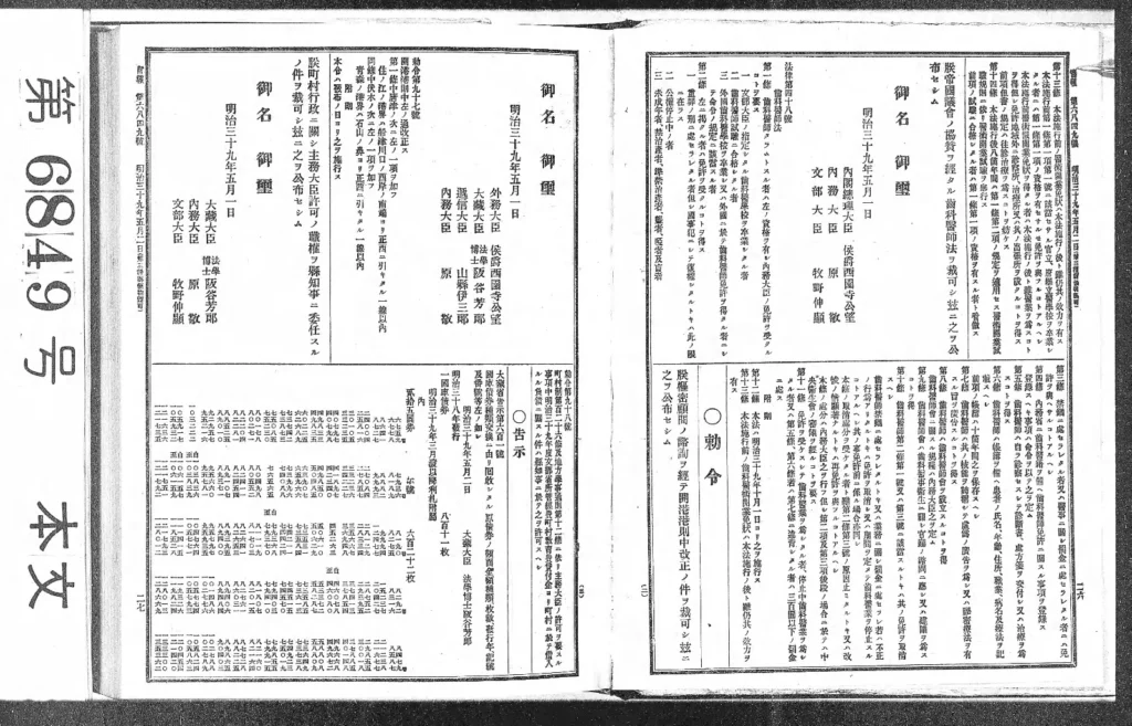 歯科医師法が掲載された1906年5月2日付の官報