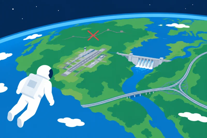 宇宙から見える建造物