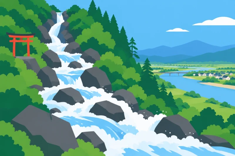 日本の川は滝のよう