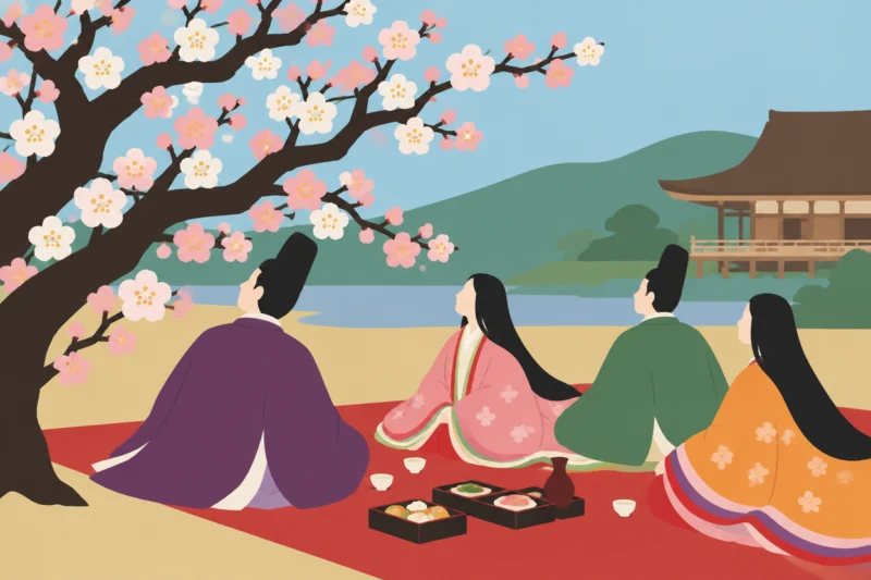 平安時代の花見の様子