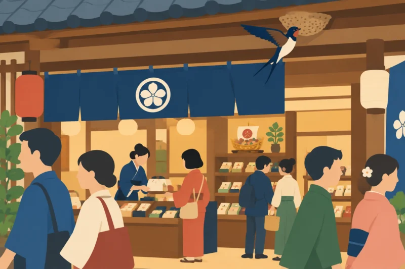 ツバメの巣作り