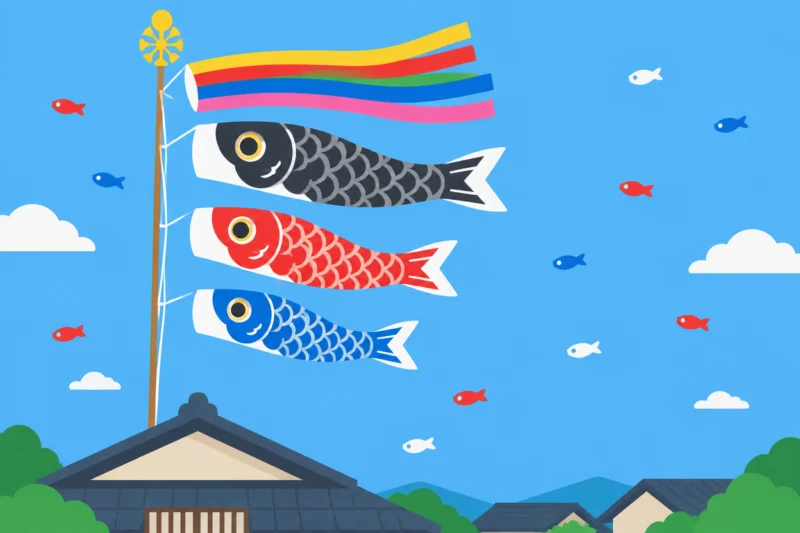 空に泳ぐ鯉のぼり