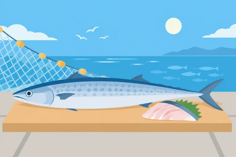 青魚と切り身のイラスト