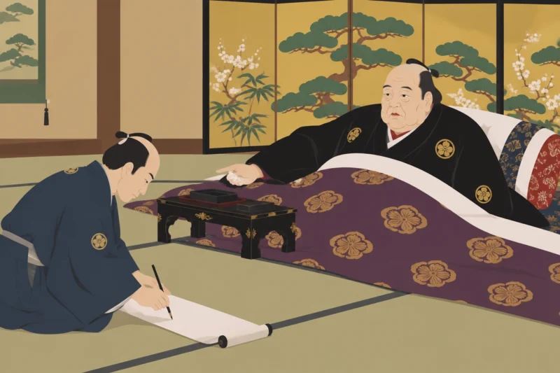 遺言を口述する家康のイメージ