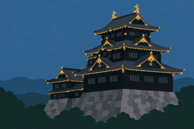 大阪城は黒かった