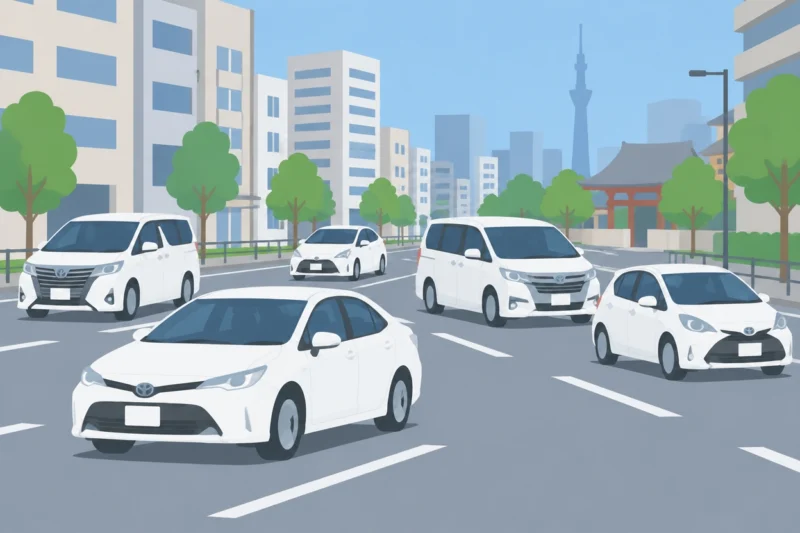 日本車の白い塗装