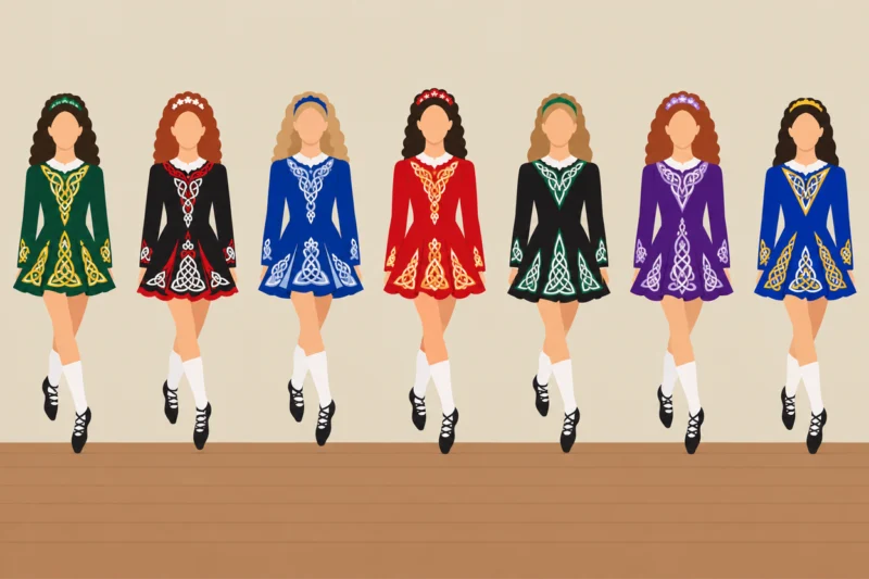 アイリッシュダンスを踊るダンサーたち