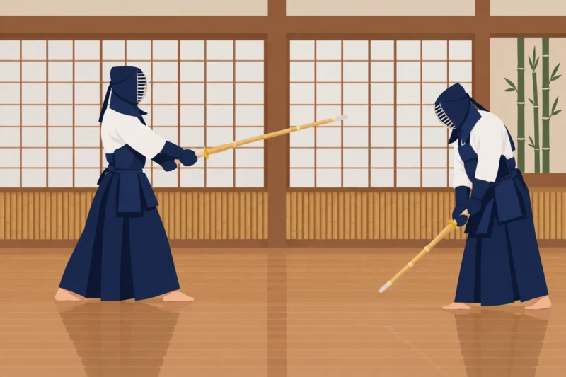 剣道で礼をする二人の剣士