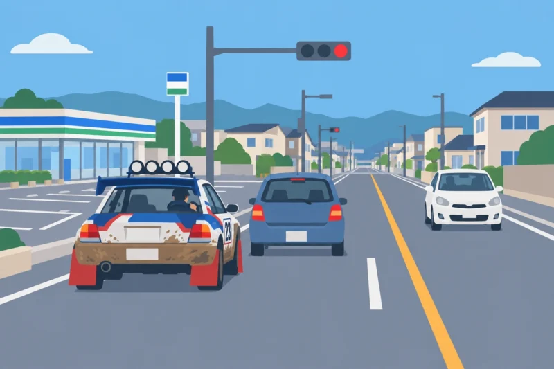 公道を走るWRC