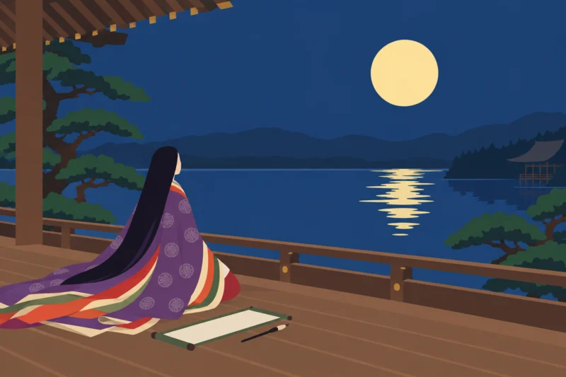 月を見て構想を練った