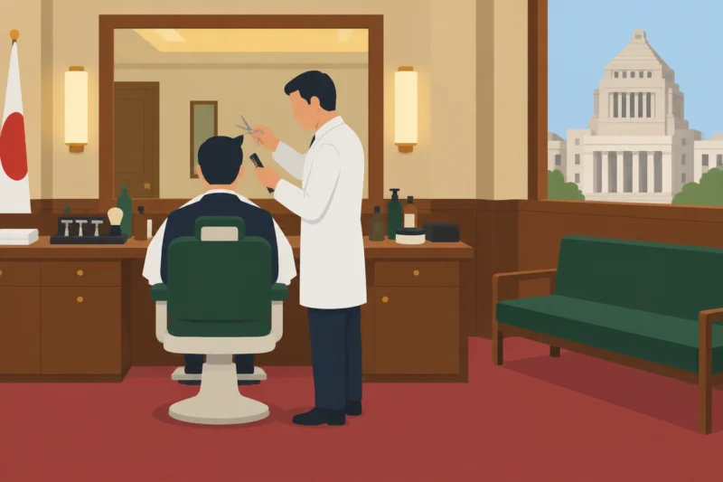 議員の理髪室を設置